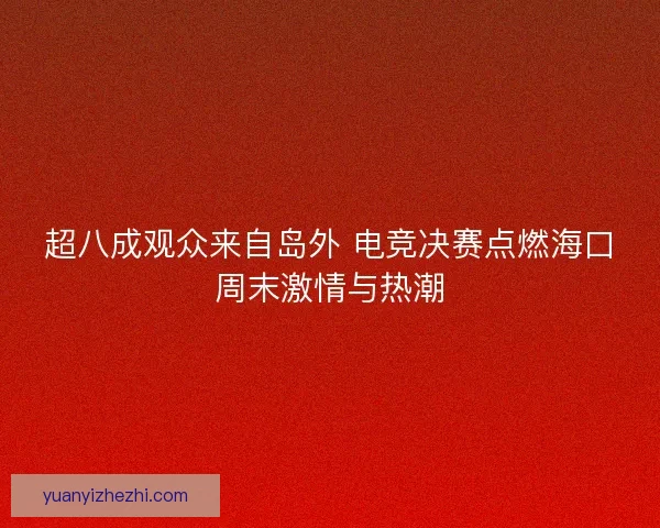 超八成观众来自岛外 电竞决赛点燃海口周末激情与热潮 超八成观众来自岛外 电竞决赛点燃海口周末激情与热潮
