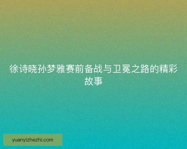 徐诗晓孙梦雅赛前备战与卫冕之路的精彩故事